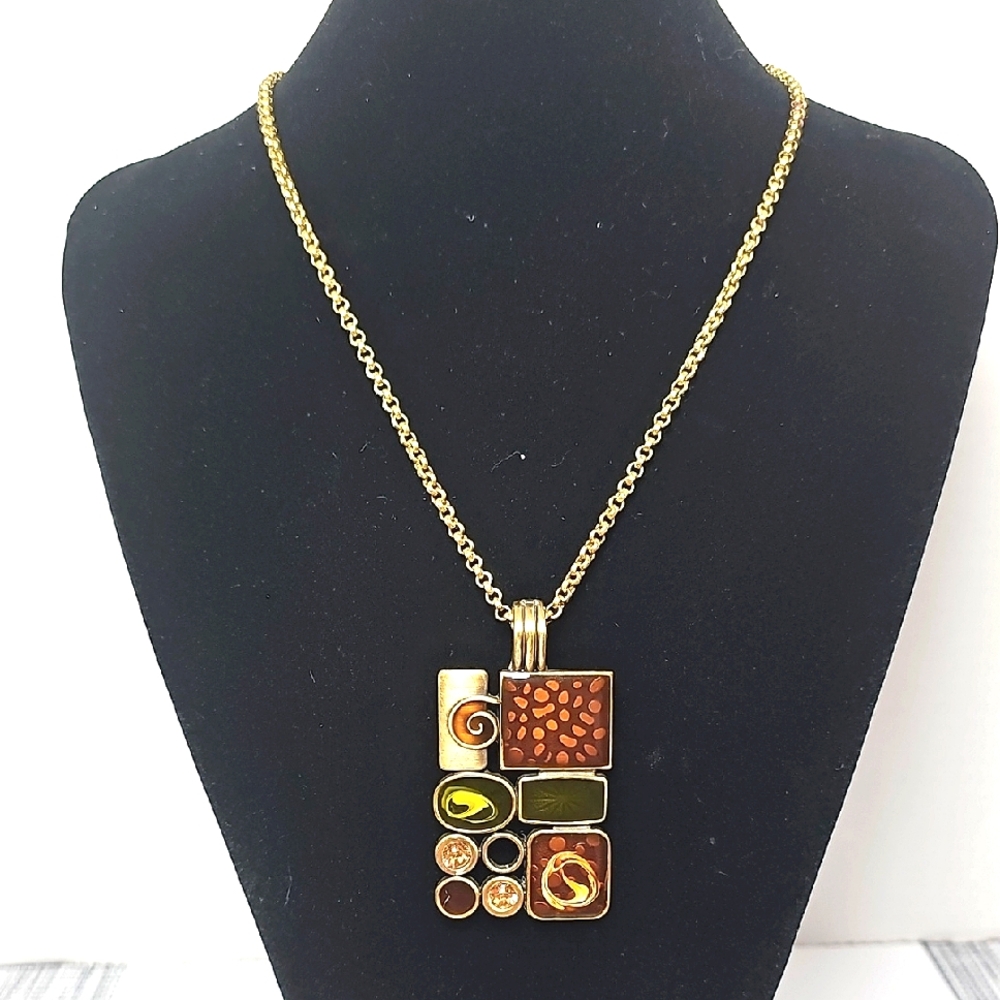 Premier Designs Geometric Enamel Enhancer Pendant Necklace